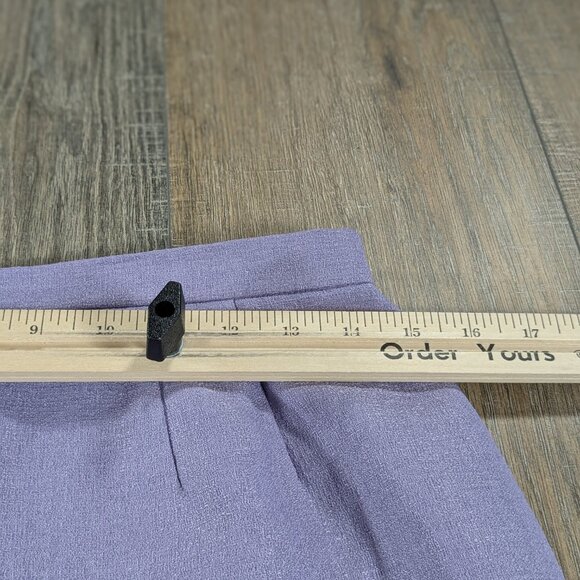 Le Suit Blazer Skirt Set Womens 8 Purple Short Sleeve Button Up Preppy Office - Picture 11 of 13